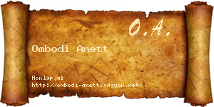 Ombodi Anett névjegykártya