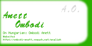 anett ombodi business card